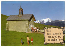 Delcampe - CPSM Entre La Clusaz Et La Giettaz 74 Haute Savoie Le Col Des Aravis Animée Et Le Mont Blanc éditeur Jansol à Chambéry - La Clusaz
