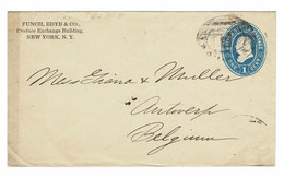 United States Postage Postal Stationery Entier Postal EP Postwaardestuk One Cent New York Funch Edye & Co - Other & Unclassified