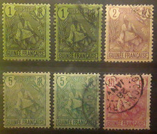 GUINEE FRANÇAISE,  Berger Pulas 1904, 6 Timbres Neufs Et Obl Avec Nuances Yvert 18,19,21,22, TB - Autres & Non Classés