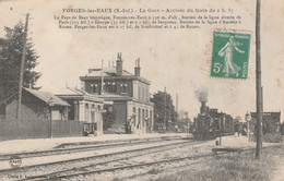 Delcampe - 76 - FORGES LES EAUX - La Gare - Arrivée Du Train - Forges Les Eaux