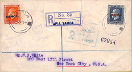 Delcampe - Ac6644 - SAMOA - Postal History -  REGISTERED COVER With SCARCE Censor Postmark   1917 - Samoa