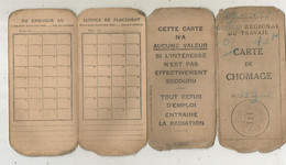 Carte De Chomage 8 Pages,  Seine, Office Régional Du Travail, 1945 ,2 Scans ,  150 X 70 Mm, Frais Fr 1.75 E - Cartes De Membre