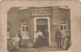 Café - Carte Photo - Colombophile - Animé - J. Quitis Dechamps - Daté 1911- Carte Postale Ancienne - Cafes