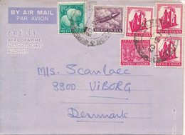 India Air Mail Aerogramme Sent To Denmark 20-12-1973 - Poste Aérienne