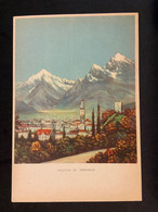 Delcampe - Veduta Di Merano Retro Pubblicitaria Lotteria Ippica Di Merano - Merano