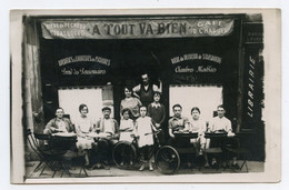 Delcampe - Carte Photo ( Commerce.Café R.CHARUEL." A TOUT VA BIEN ) Bière Du Pêcheur Strasbourg.tabac.librairie.carte Animée - Cafés