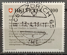 2012 Schweizer Zivilgesetzbuch Top Stempel - Gebruikt