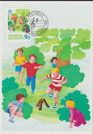 1989 Liechtenstein MC 87 Mi: LI 961°, Y&T: LI 902°, ZNr. LI 902°, EUROPA, Stöckleverband, Kinder - Cartas & Documentos