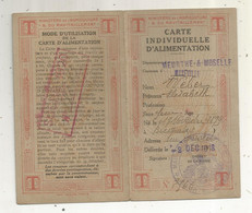 Carte Individuelle D'alimentation,Meurthe & Moselle, MAXEVILLE, 1918 - Non Classés