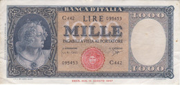BILLETE DE ITALIA DE 1000 LIRAS DEL 25 DE SEPTIEMBRE DE 1961 EN CALIDAD MBC (VF)  (BANKNOTE) - 1.000 Lire