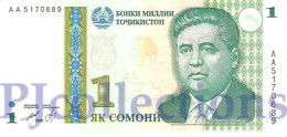 TAJIKISTAN 1 SOMONI 1999 PICK 14a UNC PREFIX "AA" - Tadjikistan