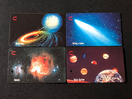 Delcampe - Mint Singapore SMRT TransitLink Metro Train Subway Ticket Card, Galaxy, Set Of 4 Mint Cards - Singapur