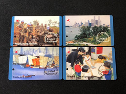 Delcampe - Mint Singapore SMRT TransitLink Metro Train Subway Ticket Card, Contribution To The United Nations, Set Of 4 Mint Cards - Singapur