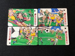 Delcampe - Mint Singapore SMRT TransitLink Metro Train Subway Ticket Card, FUJIFILM - Football, Set Of 4 Mint Cards - Singapur