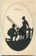 Delcampe - Das Liebeslied - Schattenbild Signiert Elsbeth Forck - III. Reihe "Lieder Zur Laute" - Verlag Hermann A. Peters Bonn - Scherenschnitt - Silhouette