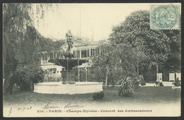 Delcampe - PARIS - Champs Elysees Concert Des Ambassadeurs - Fountain - Old Postcard (see Sales Conditions) 07413 - Champs-Elysées