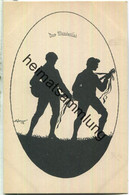 Delcampe - Das Wanderlied - Schattenbild Signiert Elsbeth Forck - III. Reihe "Lieder Zur Laute" - Verlag Hermann A. Peters Bonn - Scherenschnitt - Silhouette