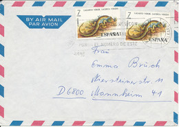 Spain Air Mail Cover Sent To Germany 17-4-1976 Topic Stamps - Cartas & Documentos