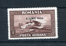 1928.RUMANIA.AEREO.YVERT 4(*).NUEVO.FILIGRANA HORIZONTAL.CATALOGO 100€ - Nuevos