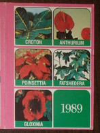 Delcampe - Petit Calendrier De Poche 1989 Fleur Fleuriste Argenteuil Val D'Oise - Petit Format : 1981-90