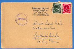 Delcampe - Allemagne Republique Federale 1951 Lettre Avec Censure De Stuttgart (G13870) - Altri & Non Classificati