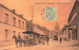 Belgique - Bonsecours - Grande Rue Départ Des Tramway - Edit. Dr. Trenkler - Tram à Cheval - Carte Postale Ancienne - Peruwelz