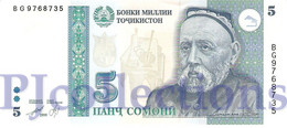 TAJIKISTAN 5 SOMONI 1999 PICK 15b UNC - Tadschikistan