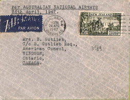 Ac6685 - NEW ZEALAND - POSTAL HISTORY - First Flight COVER To CANADA 1947 Mu# 174 - Brieven En Documenten