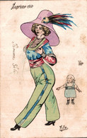 Delcampe - ILLUSTRATEUR MILLE / FEMME MODE CHAPEAU Et BEBE - Mille
