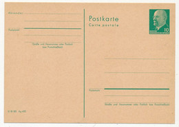 ALLEMAGNE - Entier (CP) 10pf Walter Ulbricht, Neuve - Cartes Postales - Neuves