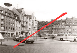 Delcampe - AK Mittweida Markt HO Lebensmittel Laden Bus Haltestelle Wolga A Rochlitzer Waldheimer Freiberger Straße Weberstraße DDR - Mittweida