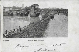 Delcampe - PAVIA PONTE SUL TICINO 1902 ANIMATA - Pavia
