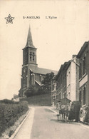 Belgique - Saint Nicolas - L'Eglies - Edit.Eggeman - Animé - Clocher - Oblitéré Liège 1913 - Carte Postale Ancienne - Saint-Nicolas