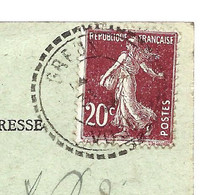 SEMEUSE 20c Cachet De GREUX - Vosges - Sur Carte - Cartas