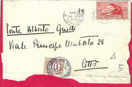 STORIA POSTALE REGNO - FRONTESPIZIO DI LETTERA TASSATA PER C. 10 DA FIRENZE  1931- VIRGILIO CENT. 20 - Postage Due