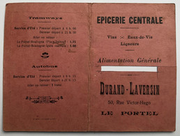 Delcampe - Calendrier Publicitaire 1935 - épicerie Centrale Durand Laversin Le Portel 50 Rue Victor Hugo - Petit Format : 1921-40