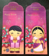 Delcampe - Singapore DBS 2020 Cartoon Animation Indian Diwali Deepavali Costumes Festival Angpao (money Red Packet) - Neujahr