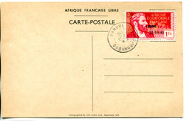 A.E.F           140c Oblitéré Sur Carte Arrivée Du Général De Gaulle à Brazzaville - Used Stamps