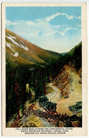 Delcampe - United States 1930 Postcard Fall River Rd, Continental Divide, Rocky Mtn National Park; Omaha & Ogden RPO Postmark - Rocky Mountains