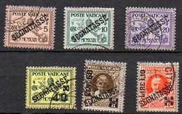 1931 Vaticano Segnatasse N. 1 - 6 Completa  Timbrati Used - Postage Due