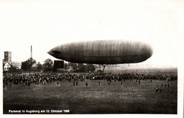 Delcampe - Dirigeable: Parseval In Augsburg Am 13 Oktober 1909 - Im Zeppelin-Luftschiff - Offizielle Postkarte - Zeppeline