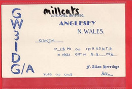 ANGLESEY  LLYS - AWRL BRYNTEG    QSL CAR AMATEUR RADIO - Anglesey