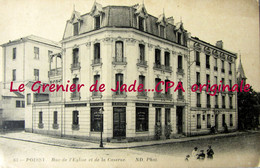 Delcampe - CPA 78 Yvelynes (Seine Et Oise) POISSY Rue De L'Eglise Et De La Caserne (commerce Peinture Vitrerie) Peu Courante - Poissy