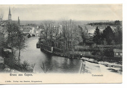 PM124/ Belgique -België CP Gruss Aus Eupen Unterstadt TP Germania Obl. Eupen 1906 > Aachen - Eupen