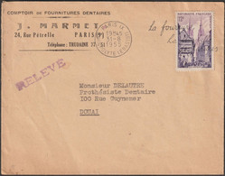 Delcampe - France 1954 Y&T 979. Enveloppe J. Marmet, Comptoir En Fournitures Dentaires. La Fourrure, La Plus Belle Des Parures - Textil
