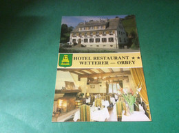 Delcampe - ⭕️ ORBEY. Carte Publicitaire Hôtel Restaurant WETTERER - Orbey