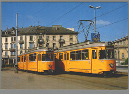 CPM - Suisse - Genève - Place Neuve - Croisement Des Motrices 795 Et 798 - Strassenbahnen