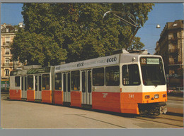 CPM - Suisse - Genève - Tramway Articulé à Plancher Surbaissé Be 4/6 N° 741 - Strassenbahnen
