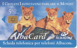 TARJETA DE ITALIA DE UNOS LEONES (LION-LEON)  ALBACOM - Usi Speciali