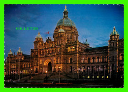 VICTORIA, BRITISH COLUMBIA - PARLIAMENT BUILDINGS AT NIGHT -  PUB. BY STAN W. WRIGHT LTD - - Victoria